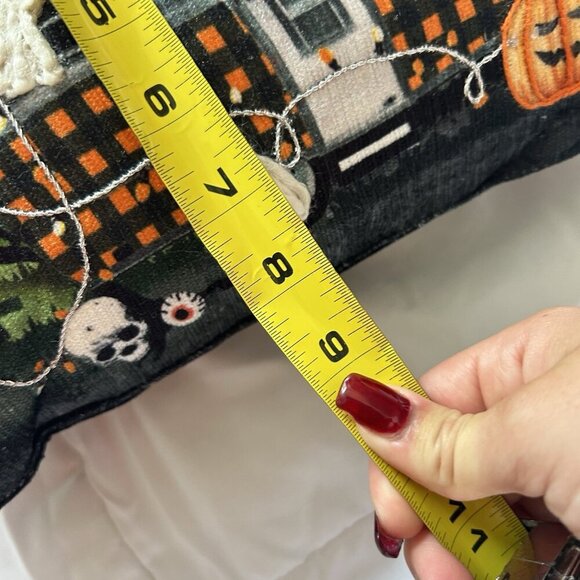 Spooky Night Halloween Haunted Ghost Camping Embroidered Throw Pillow 12 X 8 - Picture 9 of 9